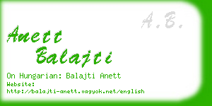 anett balajti business card